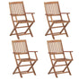 Folding Chairs 4 pcs Solid Acacia Wood