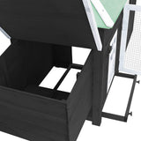 Chicken Coop with Nest Box Grey 190x72x102 cm Solid Firwood - Low Angle