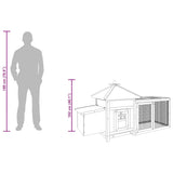 Chicken Coop with Nest Box Grey 190x72x102 cm Solid Firwood
