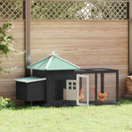 Chicken Coop with Nest Box Grey 190x72x102 cm Solid Firwood