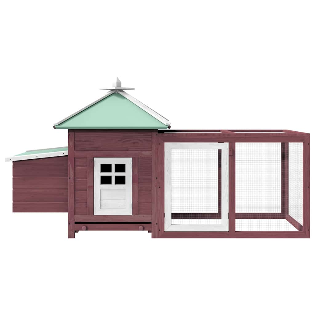 Chicken Coop with Nest Box Mocha 190x72x102 cm Solid Firwood