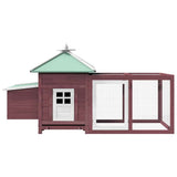 Chicken Coop with Nest Box Mocha 190x72x102 cm Solid Firwood