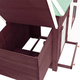 Chicken Coop with Nest Box Mocha 190x72x102 cm Solid Firwood - Low Angle