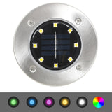 Solar Ground Lights 8 pcs LED Lights RGB Colour - Low Angle