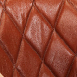 Tub Chair Brown Real Leather and Solid Mango Wood - Rear View