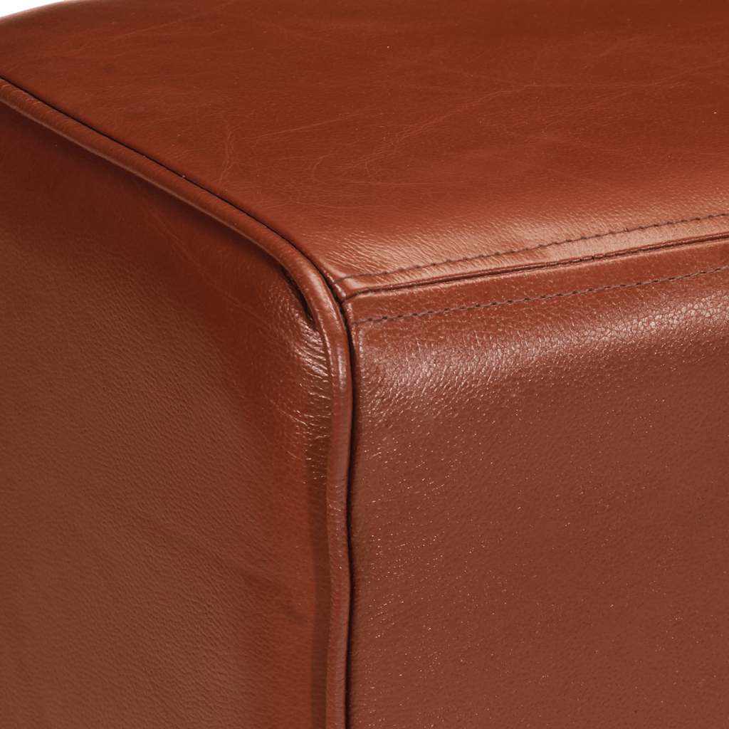 Gym Bok Bench 160 cm Brown Real Leather and Solid Wood Acacia