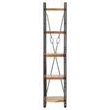 5-Tier Bookcase 40x30x180 cm Solid Acacia Wood - Front View