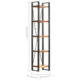 5-Tier Bookcase 40x30x180 cm Solid Acacia Wood - 45-Degree Angle