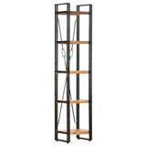 5-Tier Bookcase 40x30x180 cm Solid Acacia Wood - Rear View