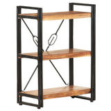 3-Tier Bookcase 60x30x80 cm Solid Acacia Wood