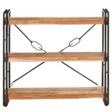 3-Tier Bookcase 90x30x80 cm Solid Acacia Wood