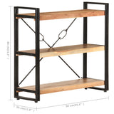 3-Tier Bookcase 90x30x80 cm Solid Acacia Wood
