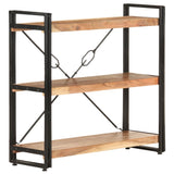 3-Tier Bookcase 90x30x80 cm Solid Acacia Wood