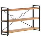 3-Tier Bookcase 140x30x80 cm Solid Acacia Wood