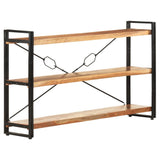 3-Tier Bookcase 140x30x80 cm Solid Acacia Wood