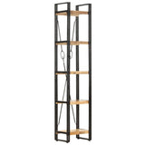 5-Tier Bookcase 40x30x180 cm Solid Mango Wood - Rear View