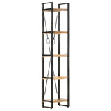 5-Tier Bookcase 40x30x180 cm Solid Mango Wood - Close-Up Angle