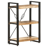 3-Tier Bookcase 60x30x80 cm Solid Mango Wood - Rear View