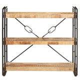 3-Tier Bookcase 90x30x80 cm Solid Mango Wood