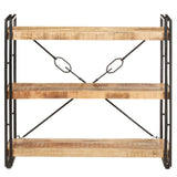 3-Tier Bookcase 90x30x80 cm Solid Mango Wood - Front View