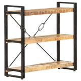 3-Tier Bookcase 90x30x80 cm Solid Mango Wood - Extra Image