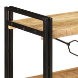 3-Tier Bookcase 140x30x80 cm Solid Mango Wood - Side View