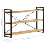 3-Tier Bookcase 140x30x80 cm Solid Mango Wood - 45-Degree Angle