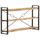 3-Tier Bookcase 140x30x80 cm Solid Mango Wood - Low Angle