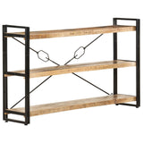 3-Tier Bookcase 140x30x80 cm Solid Mango Wood