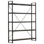 5-Tier Bookcase Black 140x30x180 cm Solid Mango Wood