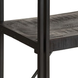 5-Tier Bookcase Black 140x30x180 cm Solid Mango Wood - Top-Down View