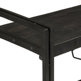 3-Tier Bookcase Black 140x30x80 cm Solid Mango Wood - Side View