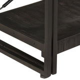 3-Tier Bookcase Black 140x30x80 cm Solid Mango Wood - Top-Down View