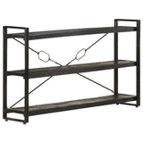 3-Tier Bookcase Black 140x30x80 cm Solid Mango Wood - Close-Up Angle