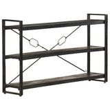 3-Tier Bookcase Black 140x30x80 cm Solid Mango Wood - Low Angle