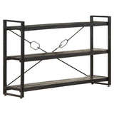 3-Tier Bookcase Black 140x30x80 cm Solid Mango Wood - Extra Image