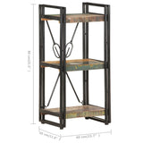 3-Tier Bookcase 40x30x80 cm Solid Reclaimed Wood - 45-Degree Angle