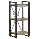 3-Tier Bookcase 40x30x80 cm Solid Reclaimed Wood - Rear View