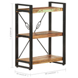 3-Tier Bookcase 60x30x80 cm Solid Reclaimed Wood - 45-Degree Angle