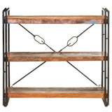 3-Tier Bookcase 90x30x80 cm Solid Reclaimed Wood - Front View