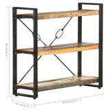 3-Tier Bookcase 90x30x80 cm Solid Reclaimed Wood