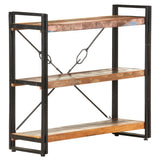 3-Tier Bookcase 90x30x80 cm Solid Reclaimed Wood - Close-Up Angle