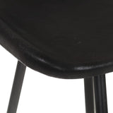 Bar Stools 2 pcs Black Real Leather - Low Angle