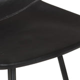 Bar Stools 2 pcs Black Real Leather - Extra Image
