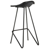 Bar Stools 4 pcs Black Real Leather - Top-Down View