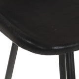 Bar Stools 4 pcs Black Real Leather - Low Angle