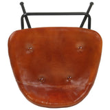Bar Stools 2 pcs Brown Real Leather - Close-Up Angle