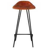 Bar Stools 4 pcs Brown Real Leather - 45-Degree Angle