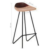 Bar Stools 4 pcs Brown Real Leather - Extra Image