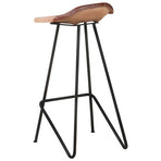 Bar Stools 4 pcs Brown Real Leather